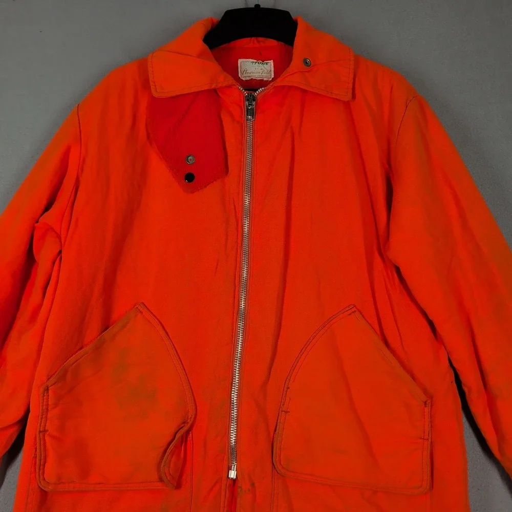 Vintage American Field Jacket Mens L Orange Drybak‎ Hunting